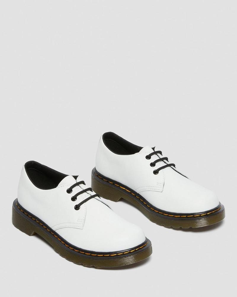 Dr Martens Junior 1461 Leren Kanten Up Schoenen Kinderen Wit | NL 101HAP